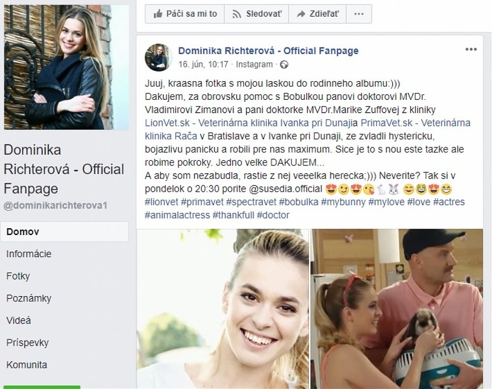 Pomáhame aj zvieracím celebritám známym z TV